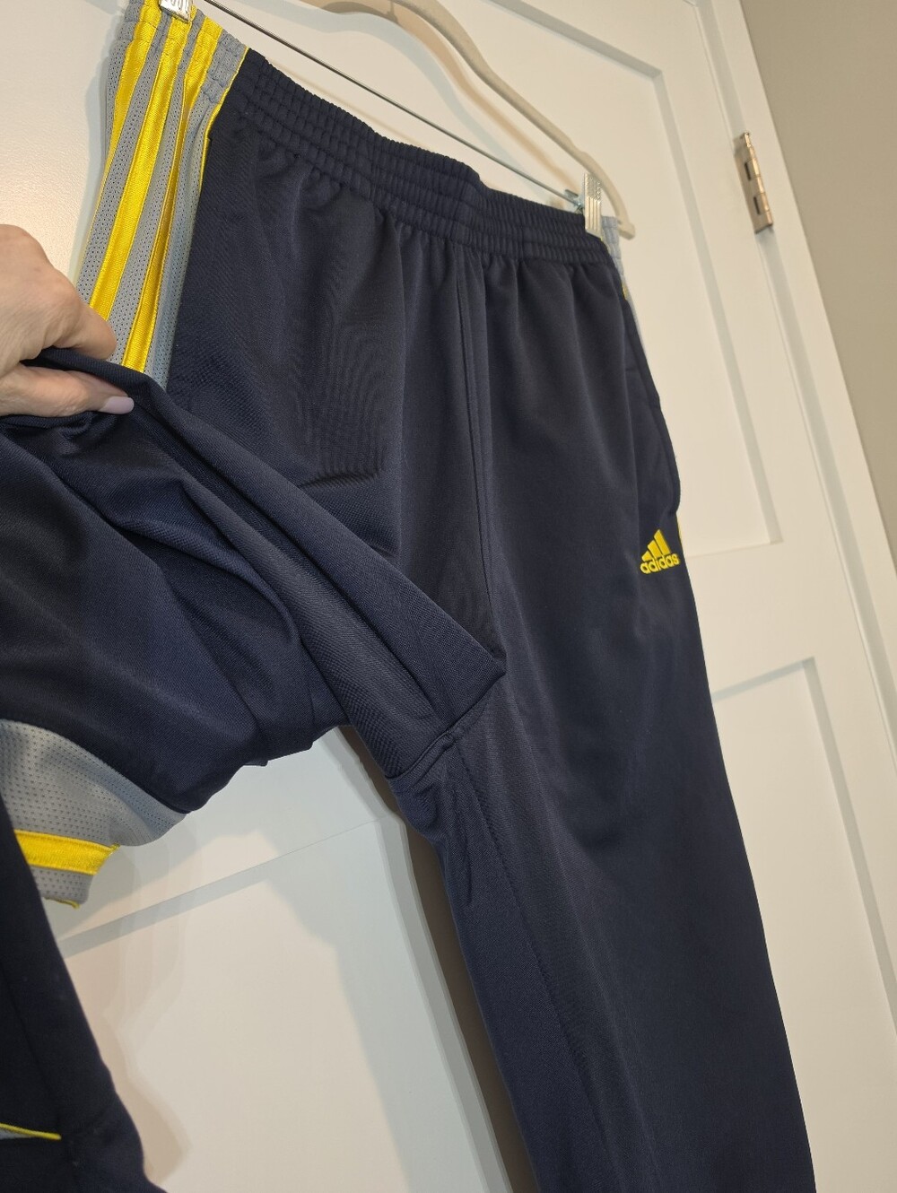 Vintage Adidas Warm Up Basketball Athletic Pants Classic Baggy Navy Size Large - Picture 5 of 13
